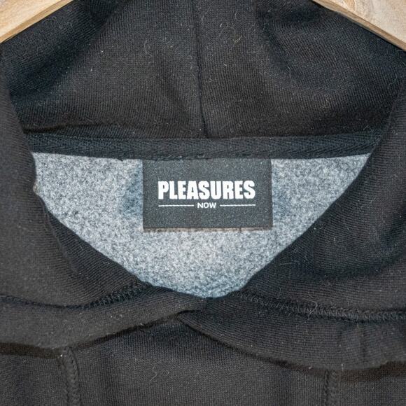 Pleasures now Eclipse Embroidered Hoodie sweatshirt Black size Large - Picture 2 of 7